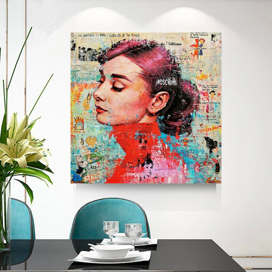 Audrey Hepburn Canvas Wall Art: Unique and Captivating-GraffitiWallArt