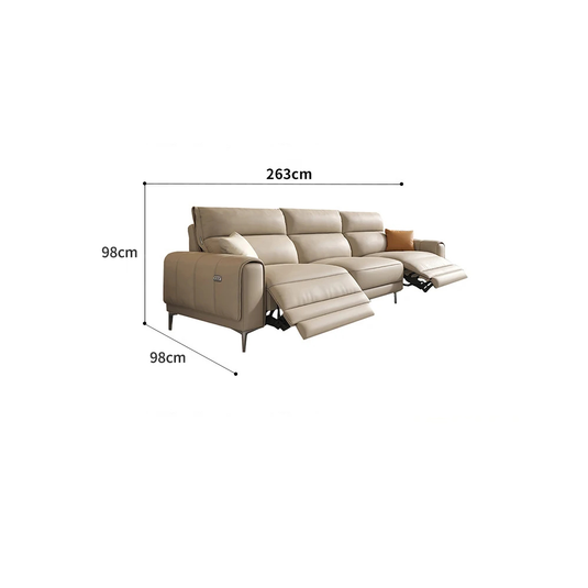 Italian Leather Sectional Sofa Set with Recliner - GraffitiWallArt