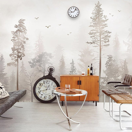 3D Nostalgic Forest Bird Wallpaper for Home Wall Decor-GraffitiWallArt