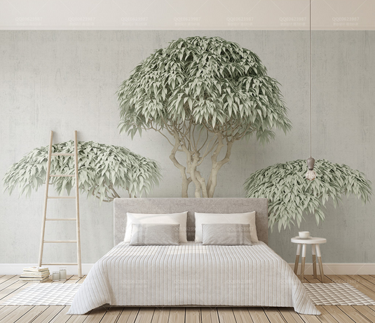 3D Wide Green Tree Wallpaper Murals an Immersive Experience-GraffitiWallArt