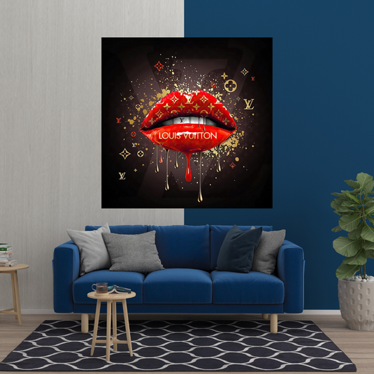 Red Lips Canvas Wall Art - Vibrant Home Decor for a Bold Statement-GraffitiWallArt