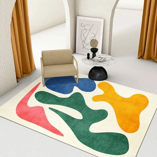 Modern Abstract Lamb Wool Carpet: Art Meets Luxury