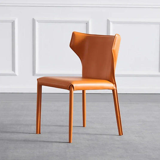 Chaise de salle à manger minimaliste italienne en cuir de selle