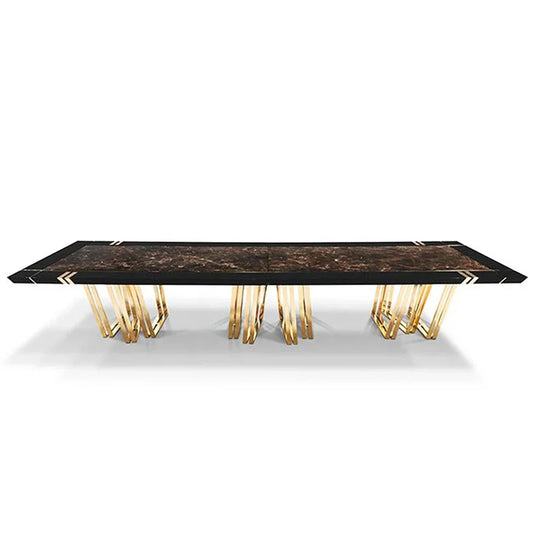 Mejam Luxury Bronze Marble Dining Table - GraffitiWallArt