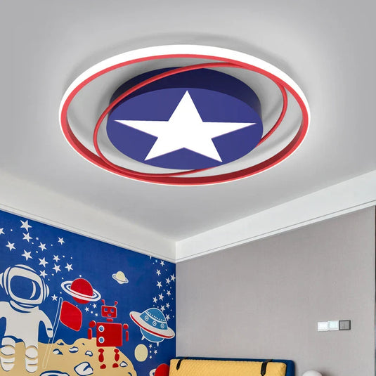 Captain America Ceiling Light for Kids Room - GraffitiWallArt