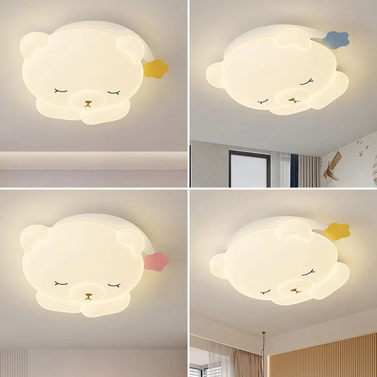 Bear Sleeping in Moon Cap Ceiling Light for Kids Room - GraffitiWallArt