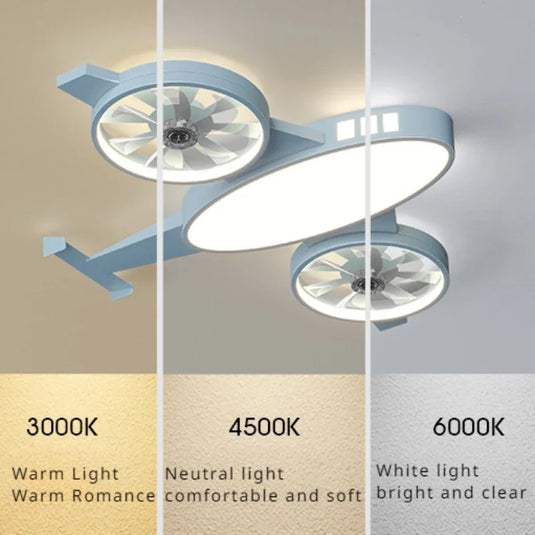 Mounted Aeroplane Ceiling Light & Fan - GraffitiWallArt