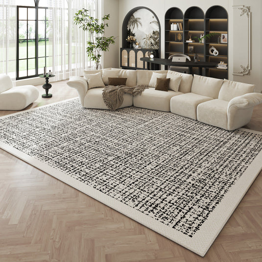 Black & White Net Rug: Modern Sophistication