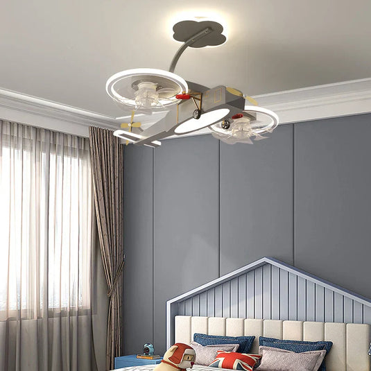 Airplane Fan Light for Kids Bedroom - GraffitiWallArt