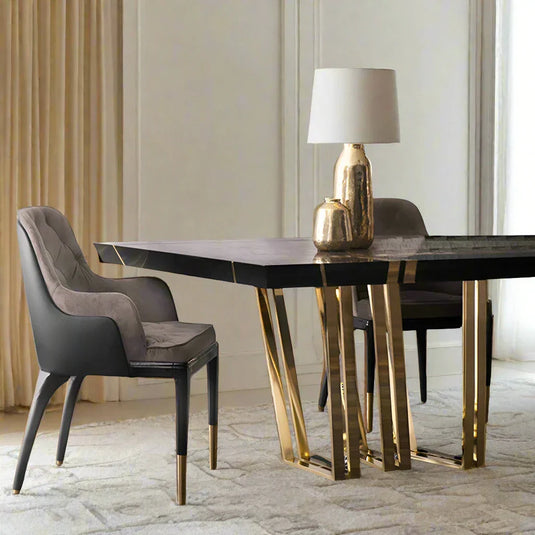 Mejam Luxury Bronze Marble Dining Table - GraffitiWallArt