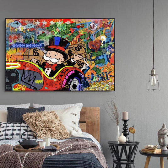 Abstract Mr Monopoly Wall Art Canvas Wall Art-GraffitiWallArt