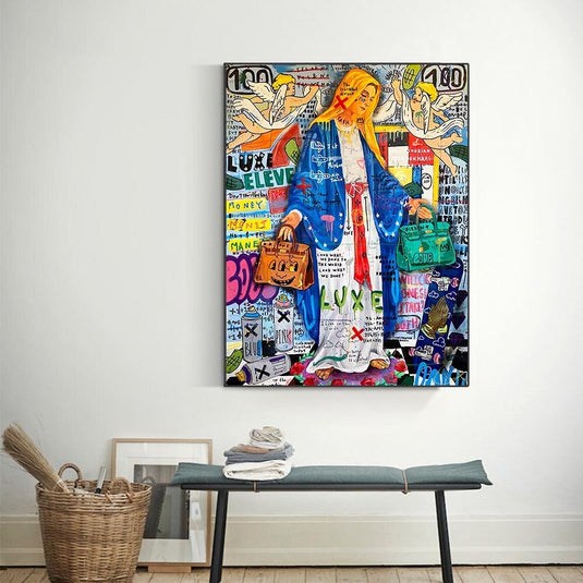 Abstract Van Virgin Mary Canvas Wall Art-GraffitiWallArt