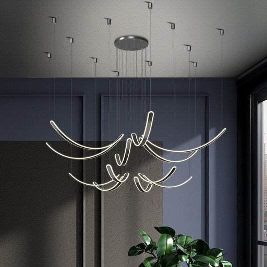 Acrylic Belts Chandelier: Sleek and Stylish Lighting-GraffitiWallArt