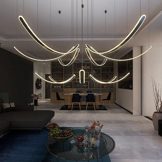 Acrylic Belts Chandelier: Sleek and Stylish Lighting-GraffitiWallArt