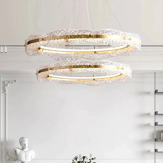 Acrylic Glass Rings Bezel Chandelier Lighting-GraffitiWallArt