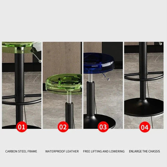 Acrylic High-End Kitchen Island Counter bar Stool-GraffitiWallArt