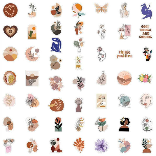 Aesthetic Boho Stickers Pack - Famous Waterproof Bundle-GraffitiWallArt