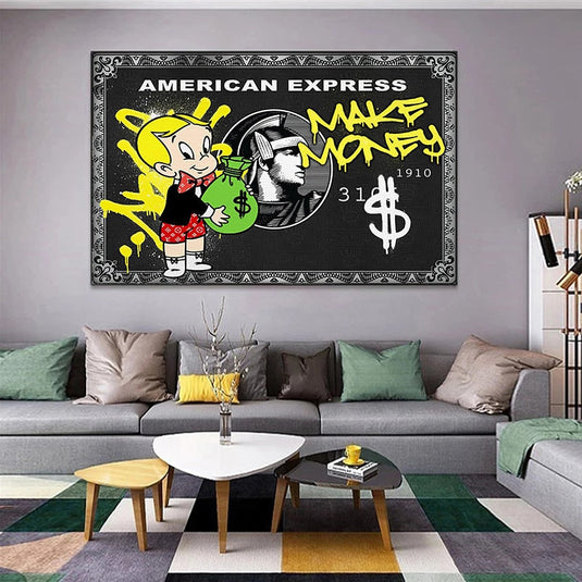 Alec Graffiti Monopoly Make Money Canvas Wall Art-GraffitiWallArt