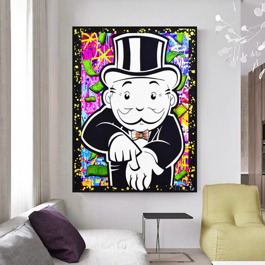 Alec Monopoly Give Me Money Canvas Wall Art-GraffitiWallArt