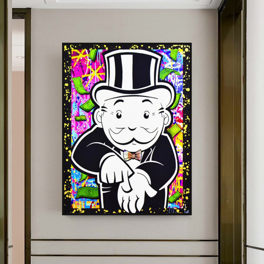 Alec Monopoly Give Me Money Canvas Wall Art-GraffitiWallArt