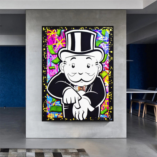 Alec Monopoly Give Me Money Canvas Wall Art-GraffitiWallArt