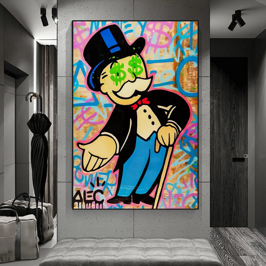 Alec Monopoly Graffiti Canvas Wall Art-GraffitiWallArt