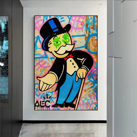 Alec Monopoly Graffiti Canvas Wall Art-GraffitiWallArt