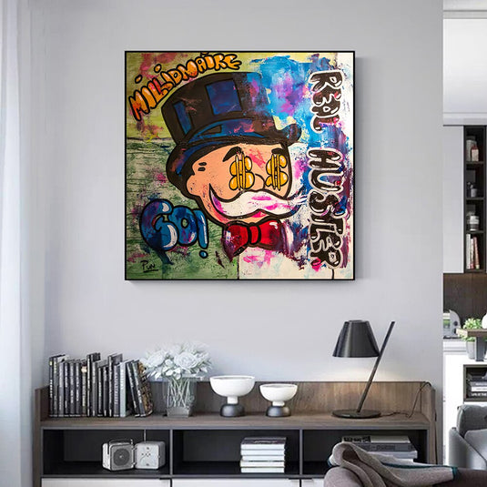 Alec Monopoly Millionaire Canvas Wall Art - Luxurious Home Decor-GraffitiWallArt