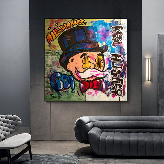 Alec Monopoly Millionaire Canvas Wall Art - Luxurious Home Decor-GraffitiWallArt