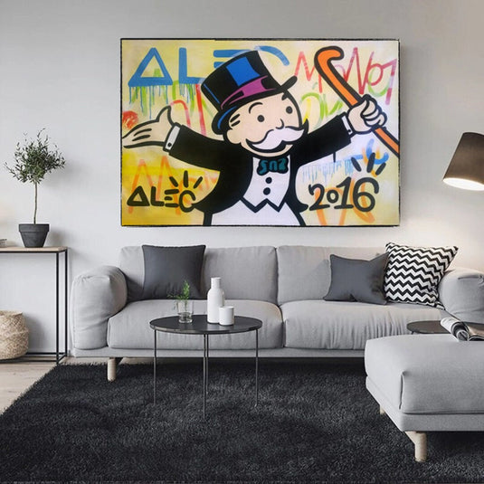 Alec Monopoly Millionaire Canvas Wall Art - Luxury Home Decor-GraffitiWallArt