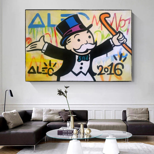 Alec Monopoly Millionaire Canvas Wall Art - Luxury Home Decor-GraffitiWallArt