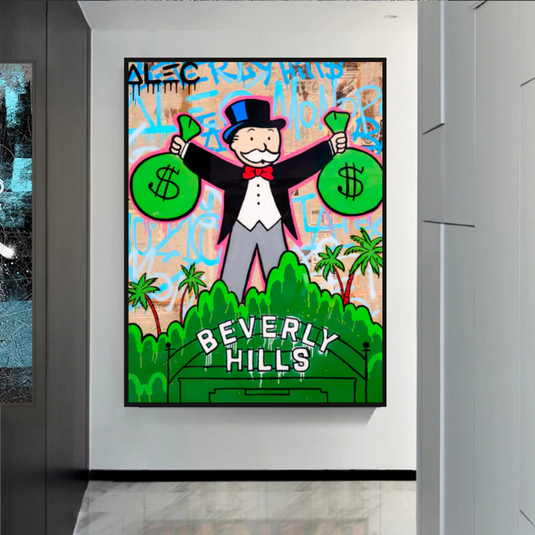 Alec Monopoly Millionaire in Beverly Hills Canvas Wall Art-GraffitiWallArt