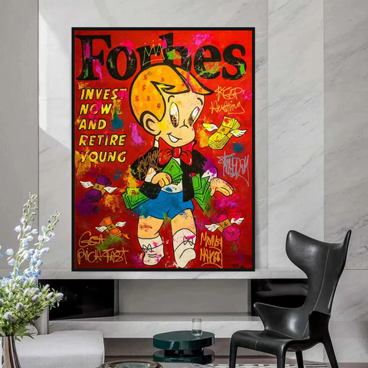 Alec Monopoly Richie Rich Canvas Wall Art - Retire Young-GraffitiWallArt