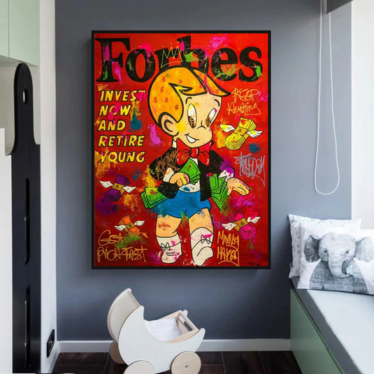 Alec Monopoly Richie Rich Canvas Wall Art - Retire Young-GraffitiWallArt