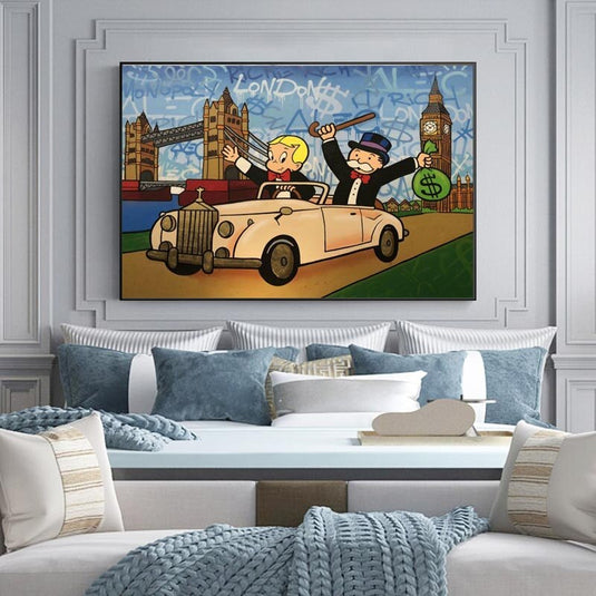 Alec Monopoly Richie Rich Money Canvas Wall Art-GraffitiWallArt