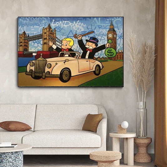 Alec Monopoly Richie Rich Money Canvas Wall Art-GraffitiWallArt