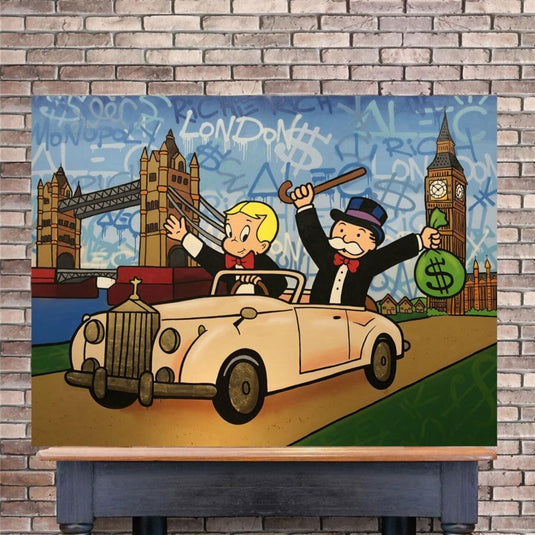 Alec Monopoly Richie Rich Money Canvas Wall Art-GraffitiWallArt