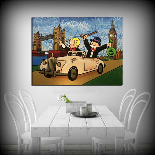 Alec Monopoly Richie Rich Money Canvas Wall Art-GraffitiWallArt