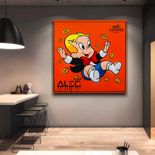 Alec Monopoly Richie Rich Money Man Canvas Wall Art-GraffitiWallArt