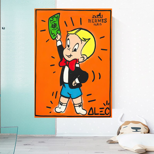 Alec Monopoly Richie Rich Money Man Canvas Wall Art-GraffitiWallArt