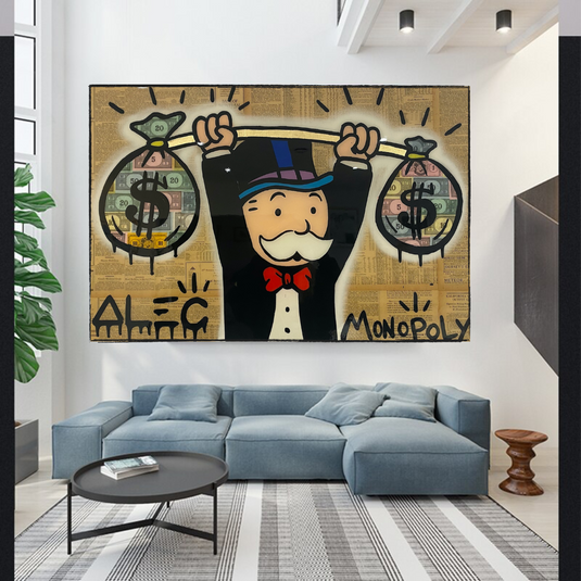 Alec Monopoly Wall Art: Money Bags Power-GraffitiWallArt