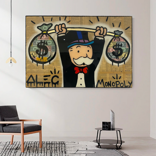 Alec Monopoly Wall Art: Money Bags Power-GraffitiWallArt