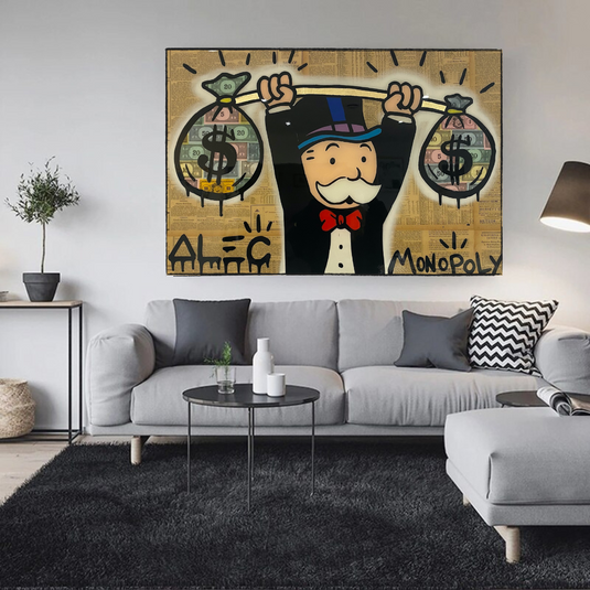 Alec Monopoly Wall Art: Money Bags Power-GraffitiWallArt