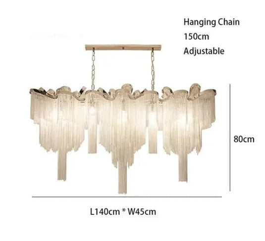 Aluminium Fringed Chandelier: Elegant and Timeless Design-GraffitiWallArt