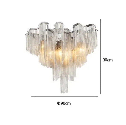 Aluminium Fringed Chandelier: Elegant and Timeless Design-GraffitiWallArt