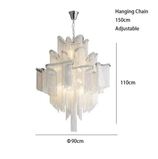 Aluminium Fringed Chandelier: Elegant and Timeless Design-GraffitiWallArt