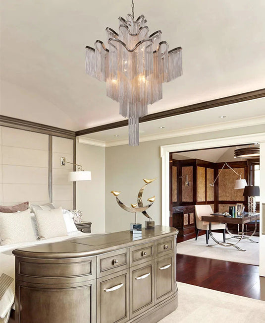 Aluminium Fringed Chandelier: Elegant and Timeless Design-GraffitiWallArt