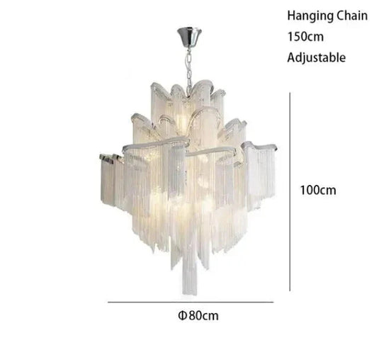 Aluminium Fringed Chandelier: Elegant and Timeless Design-GraffitiWallArt