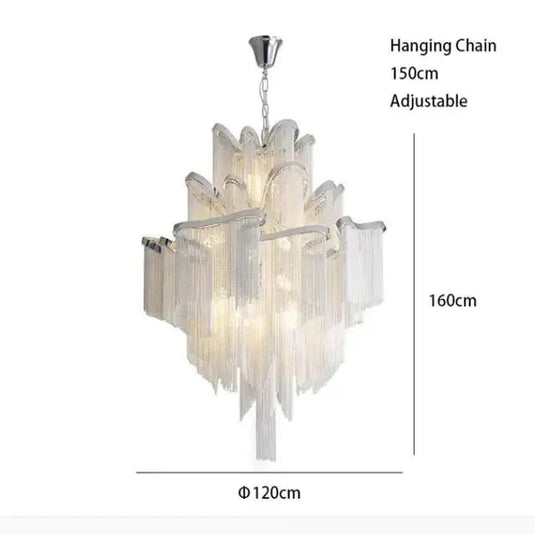 Aluminium Fringed Chandelier: Elegant and Timeless Design-GraffitiWallArt