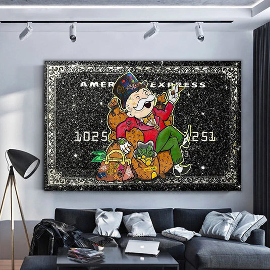 American Express American Express: Mr Monopoly Canvas Wall Art-GraffitiWallArt